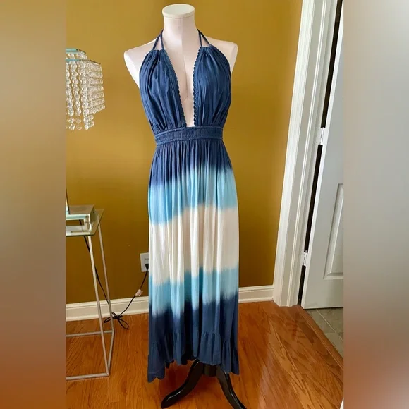 BOHO ME halter neck keyhole high/low maxi dress Sz S - Picture 4 of 7